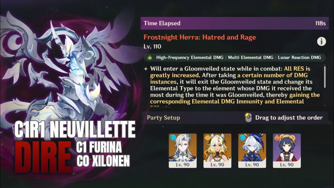 LUNA II Stygian Onslaught [Dire Clear] With C1R1 Neuvillette | Genshin Impact