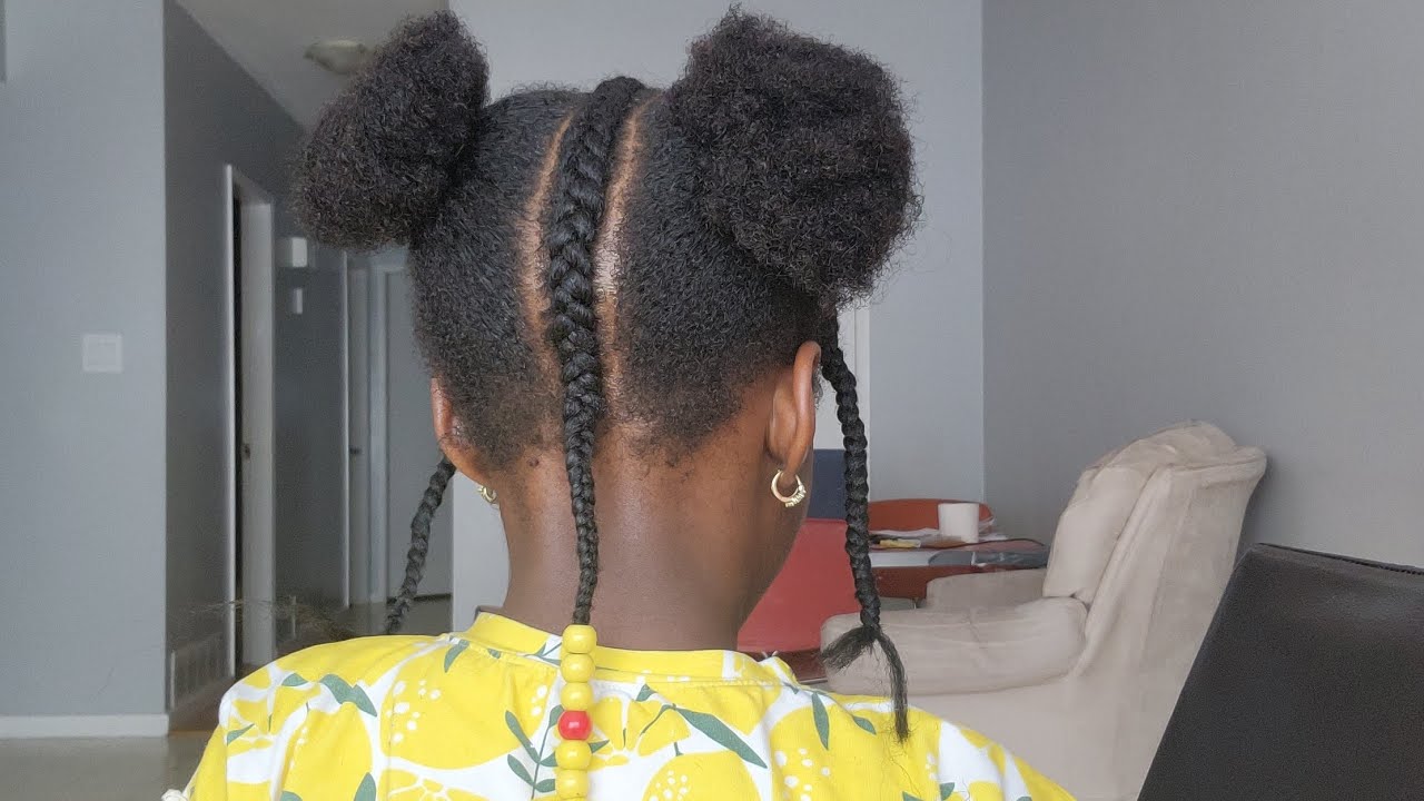 How to make two side buns hairstyle for little girls 