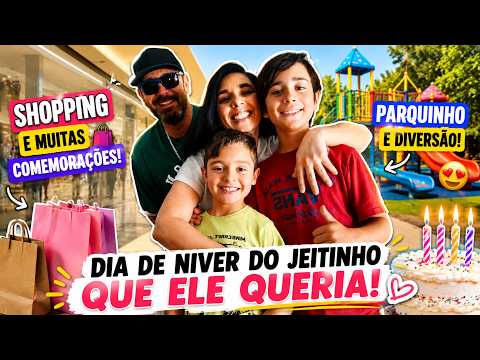 Levamos ele pra aproveitar o dia do niver do jeitinho que queria 🛍️🎂