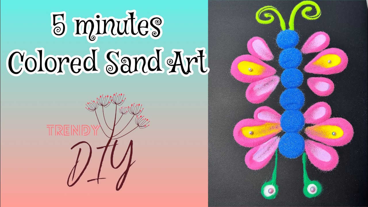 5 minutes Colored Sand Art, easy step how to pour the sand for