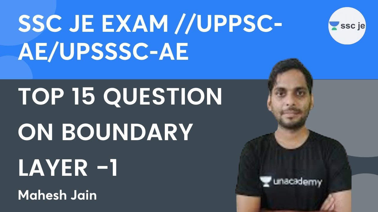 Top 15 Questions on Boundary Layer -1 | SSC JE EXAM //UPPSC-AE/UPSSSC-AE | Mahesh Jain