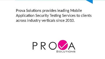 Mobile Application Security testing Services - Prova Solutions