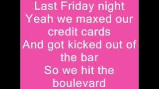 Katy Perry Last Friday Night Lyrics