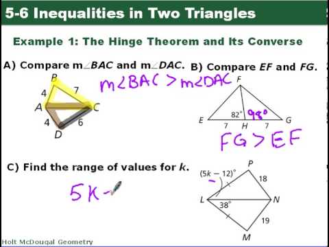 Geometry 5-6 Inequalities in Two Triangles