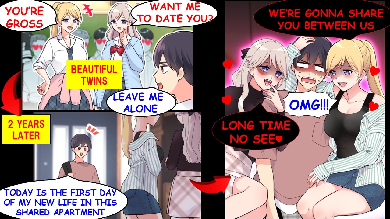 I Ended Up Sharing a House with the Beautiful Twins Who Looked Down on Me in School[Manga Dub]RomCom