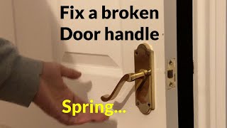 How to fix a Loose Door Handle  Replace broken spring