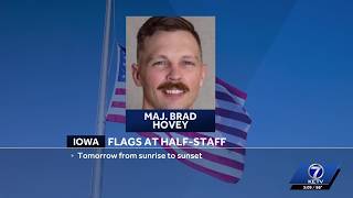 Iowa Gov. Kim Reynolds orders flags at half-staff in honor of late U.S. Air Force Maj. Brad Hovey