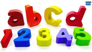 ABCDE & 12345|Learning Alphabet & Numbers|Wooden Letters and Numbers |12345678910|Wooden Toys 123ABC