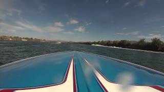 On the gas! Stoker Tunnel Boat w/ a Merc 280 2.5 EFI @ 90mph racing 2 other boats. Bye bye. #stoker