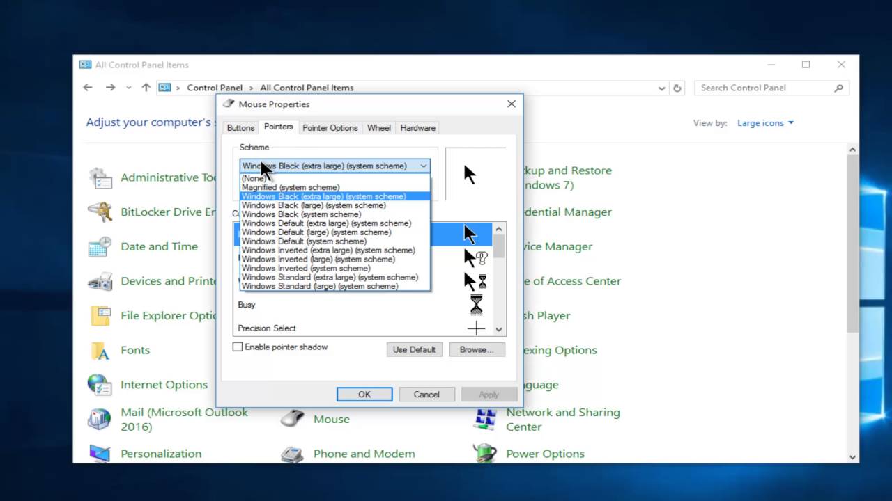 Install, change and customize Mouse Pointers & Cursors in Windows