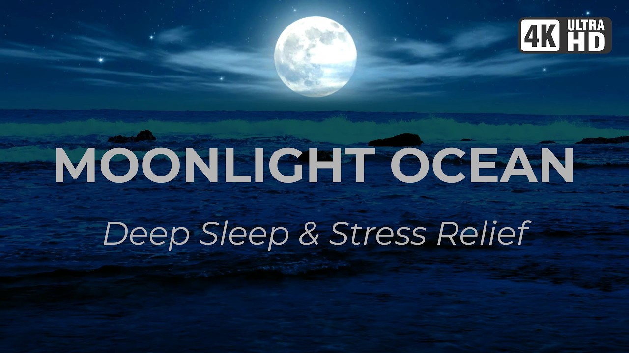 (No Ads) Moonlight Ocean Waves ASMR for Deep Sleep & Relaxation | 11 Hours Night Nature Sounds 🌊🌙