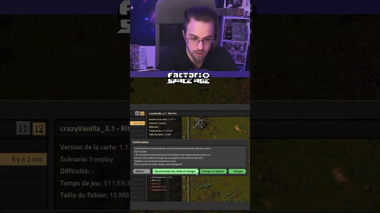 Chargement d'une sauvegarde Factorio 1.1 avec l'extension Space-Age ? | 