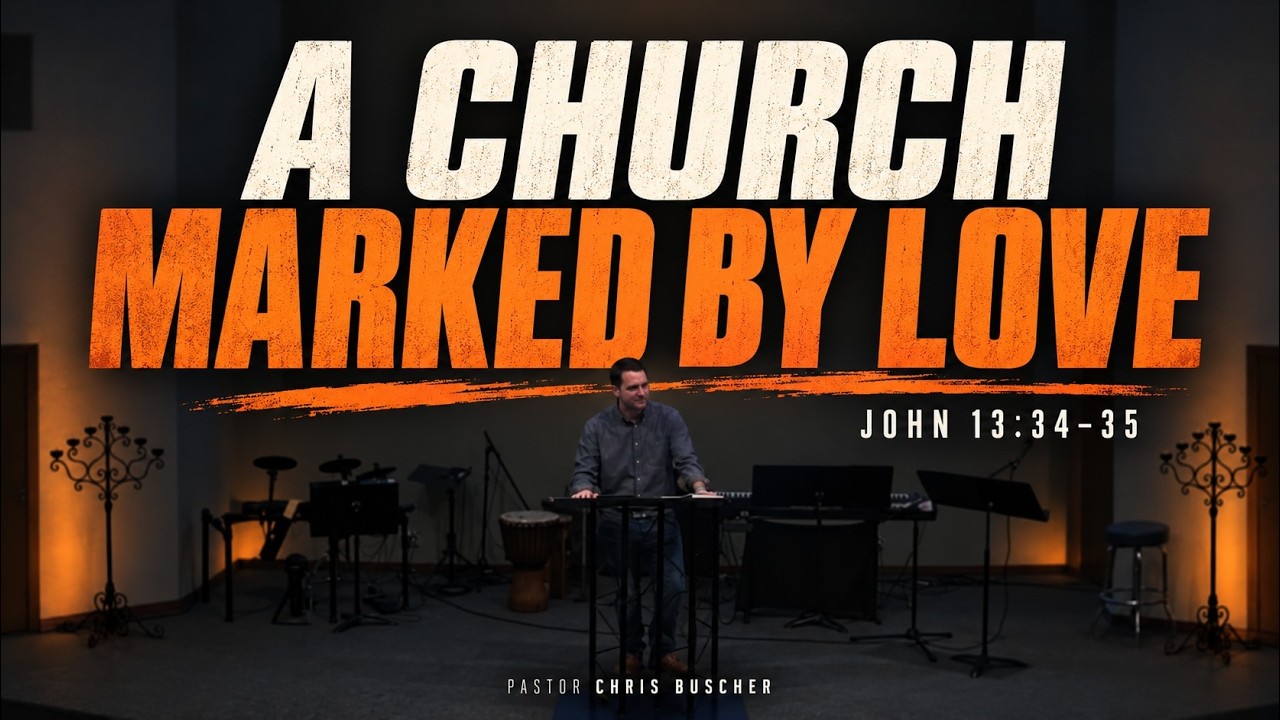 Pastor Chris Buscher preaching about John 13, Christian love, and the missionary testimony of Jim and Elisabeth Elliot