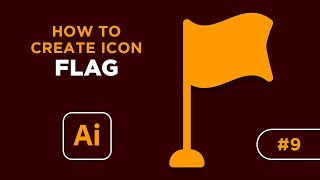 Learn How to Create Flag Icon in Illustrator #Shorts