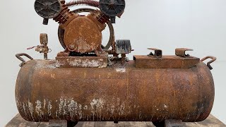 Restoration Of Old Rusty Air Compressor // Restore Complete Classic Air Compressor