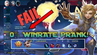 0% WINRATE PRANK! (EPIC FAIL) | MOBILE LEGENDS| HARITH GAMEPLAY