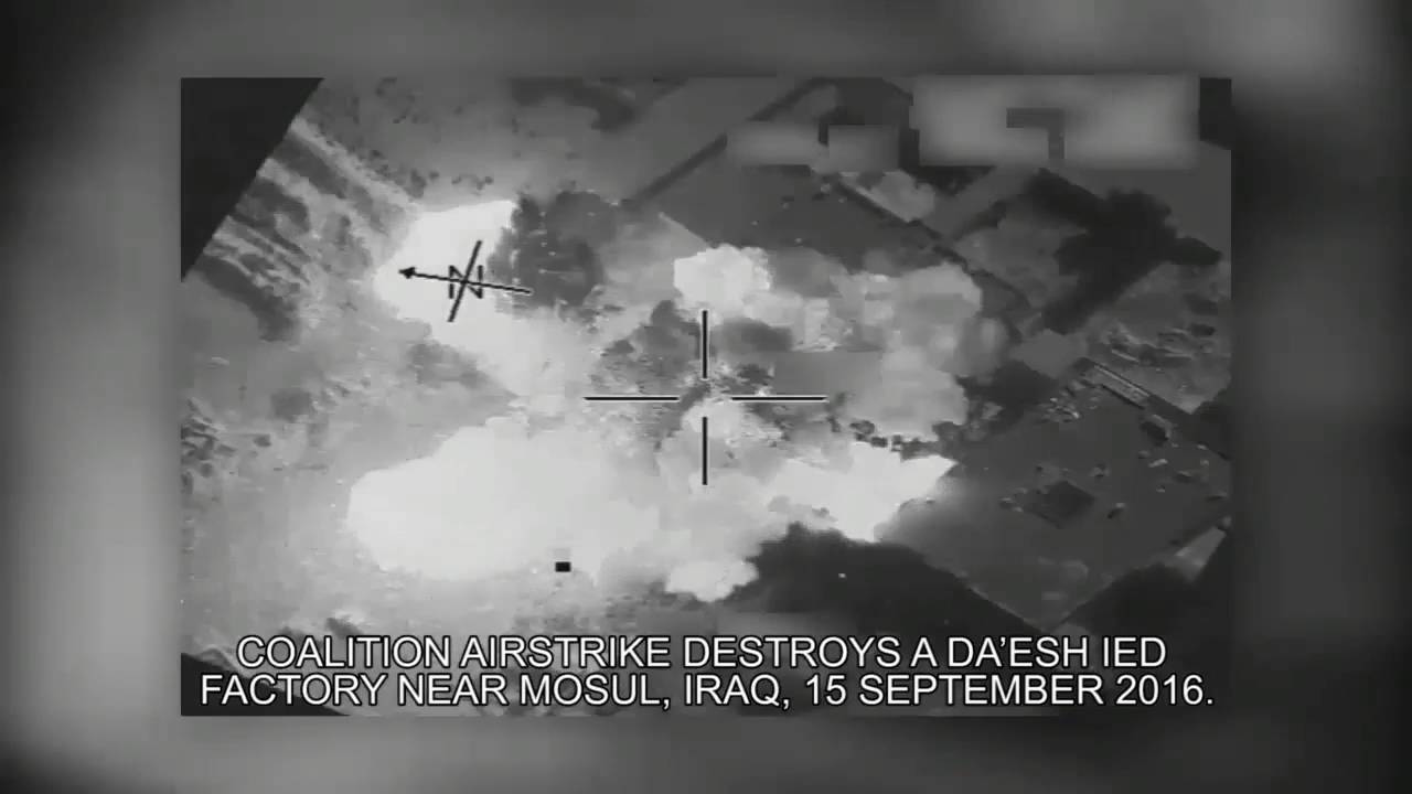 Sep 15: Coalition airstrike destroys a Da’esh IED factory near Mosul, Iraq
