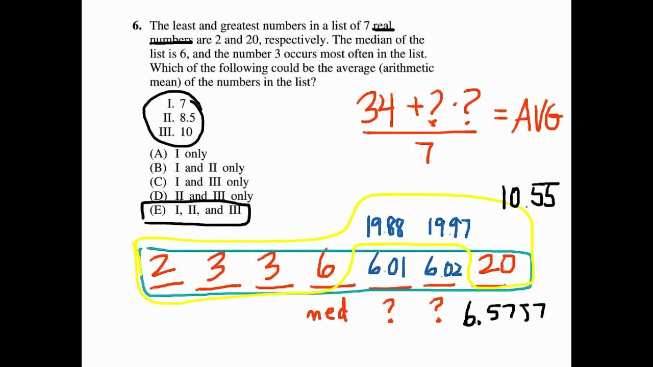 Statistics Median Video Lessons Examples Solutions