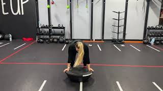 Bosu Ball: Squat Thrust Chest Press
