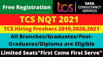 TCS NQT 2021 | TCS Hiring Fresher 2021 | National Qualifier Test Registration | TCS Jobs Online