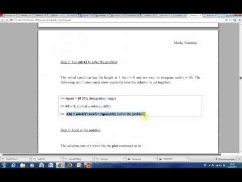 First order ODE solution of tankfill problem using Matlab