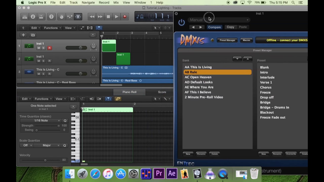 Part 3 Logic X Setting Up & Exporting Midi Lighting Cues For DMXis To