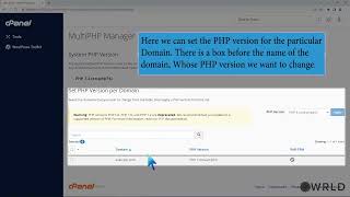 Learn how to change the PHP version on your domain using cPanel with WRLD Hosting