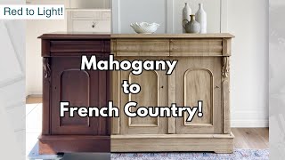 French Country Elegance: Mahogany Sideboard Stunning Transformation