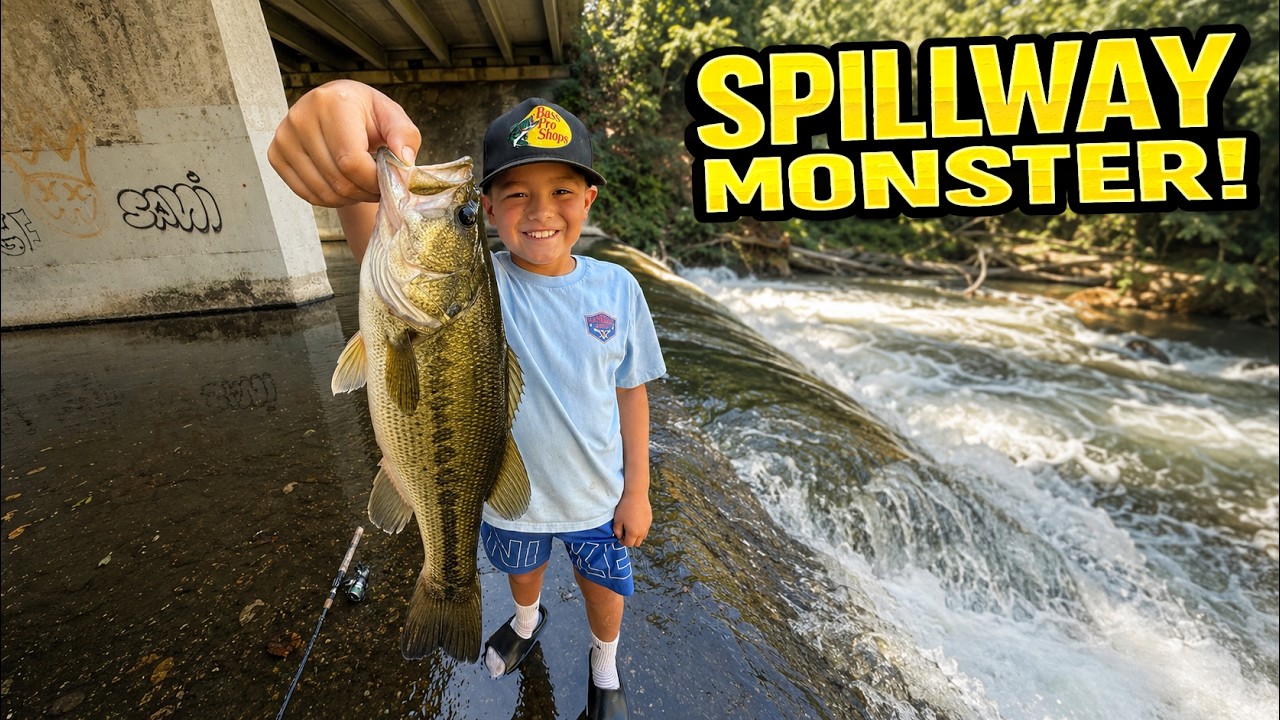 Fishing a Spillway until we catch a BASS!
