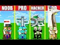 Minecraft Battle: MODERN HOUSE BUILD CHALLENGE - NOOB vs PRO vs HACKER vs GOD / Animation FUTURISTIC