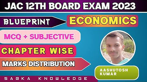 Blueprint, Economics class 12 chapter wise marks distribution 2023 (JAC board model paper analysis)