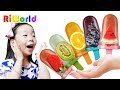 RIWON makes fruit Ice Cream with alphabet song 리원이와 영어 배우기 알파벳송 인기 동요 RIWORLDBest