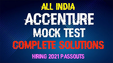 Recruitment 2021 | All India Accenture Test | Solutions | Cognitive Assessment | Aptitude Test
