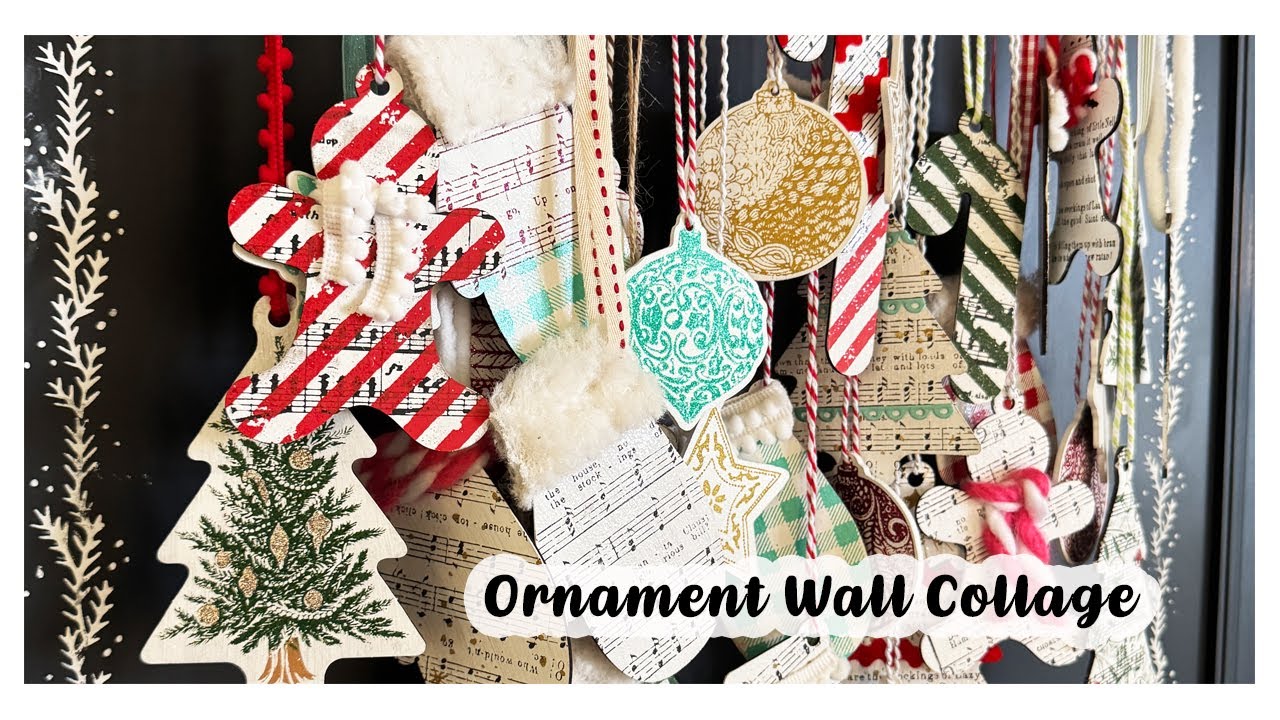 Ornament Wall Collage with Chalk Couture Ornaments