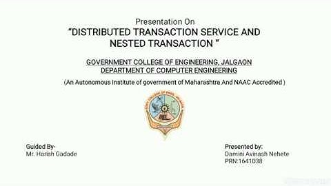 Distributed File Systems: Distributed Transaction Services