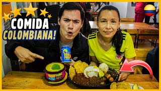 PERUANO   PRUEBA LA BANDEJA PAISA Y EL AJIACO COLOMBIANO Y QUEDA IMPACTADO!