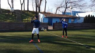 exercise with a hanging ball