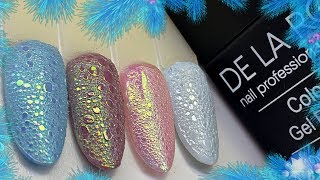 Дизайн ногтей с мыльной пеной и втиркой😍BUBBLE NAIL💅Плотные гель лаки DELARO