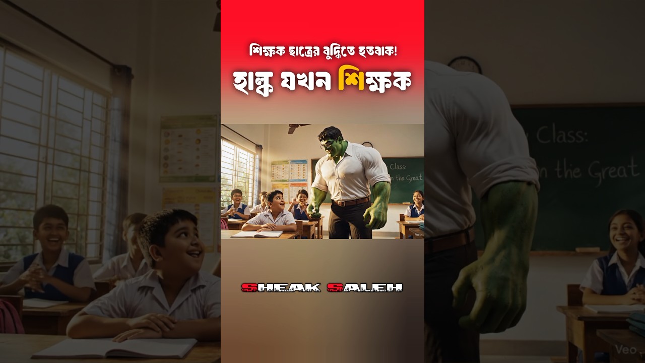Hulk যখন শিক্ষক!ছাত্রের বুদ্ধিতে হতবাক! | Hulk Funny Comedy | Bengali AI Comedy Sheikh Saleh