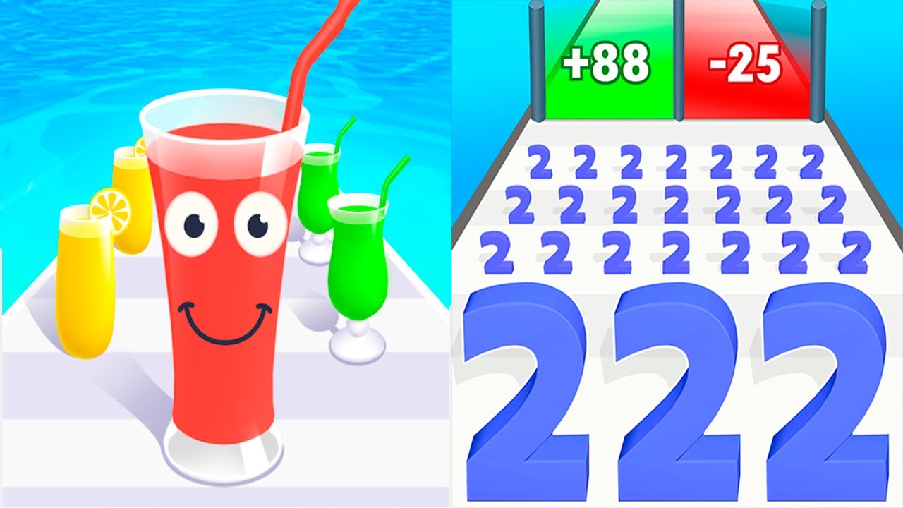 Juice Run VS Numbers Run - All Levels SpeedRun Gameplay Android iOS Ep1