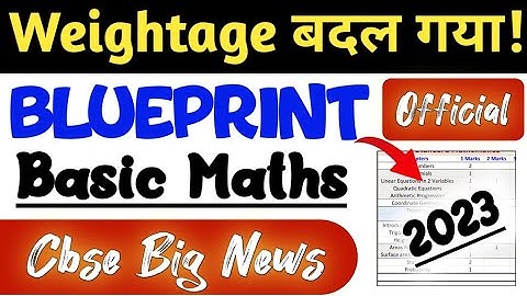 Basic Maths Blueprint 2023 | Maths Class 10 Blueprint | Chapterwise Weightage | Cbse Board Exam 2023