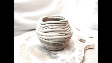 👑 Pottery at Home! - How to make Exposed Coil pot