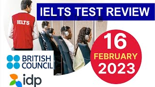 16 February 2023 IELTS Test Review By Asad Yaqub