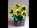 цветы &quot;анютины глазки&quot; из гофрированной бумаги ////  flowers &quot;pansies&quot; corrugated paper