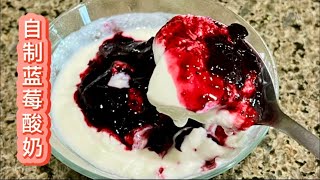 不用酸奶机也可以做出健康美味的酸奶，无糖，无添加剂，用自己喜欢的酸奶做种，再也不用买酸奶啦🥰🥰#recipe ，#自制酸奶，#蓝莓酸奶