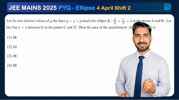 For two distinct values of p, the lines y = x + p touch the ellipse E: x²/4² + y²/3² = 1 at the ..
