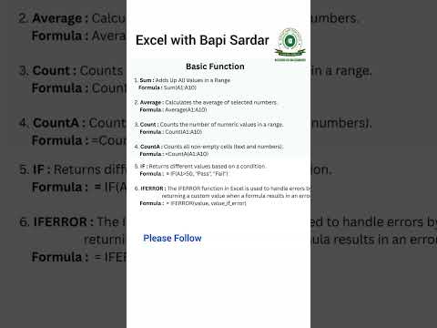 Microsoft Excel important