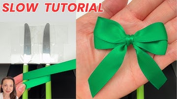 🎀 How to make a Double Bow with Ribbon - SLOW demonstration | DIY Bow Maker