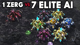 1 Zerg vs 7 ELITE A.I. [Extreme Quality]