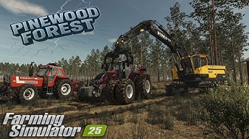 1 Year Timelapse in Pinewood Forest | FS25 Logging & Farm After 1700 Trees Cut. Part 1